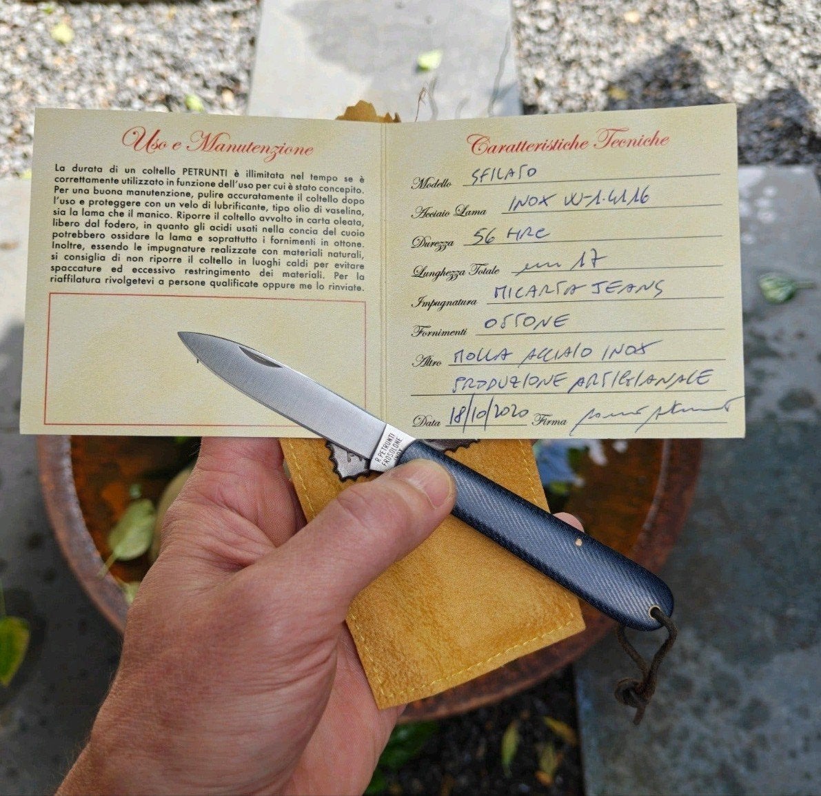 Sfilato (coltello da tasca) Micarta Jeans zakmes., Ophalen of Verzenden, Nieuw