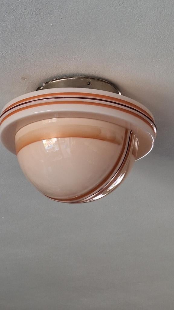Art Deco Lamp Plafonnière, Huis en Inrichting, Lampen | Plafondlampen, Ophalen of Verzenden, Glas