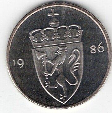 26-970 Noorwegen 50 ore 1986, Ophalen of Verzenden, Overige landen, Losse munt