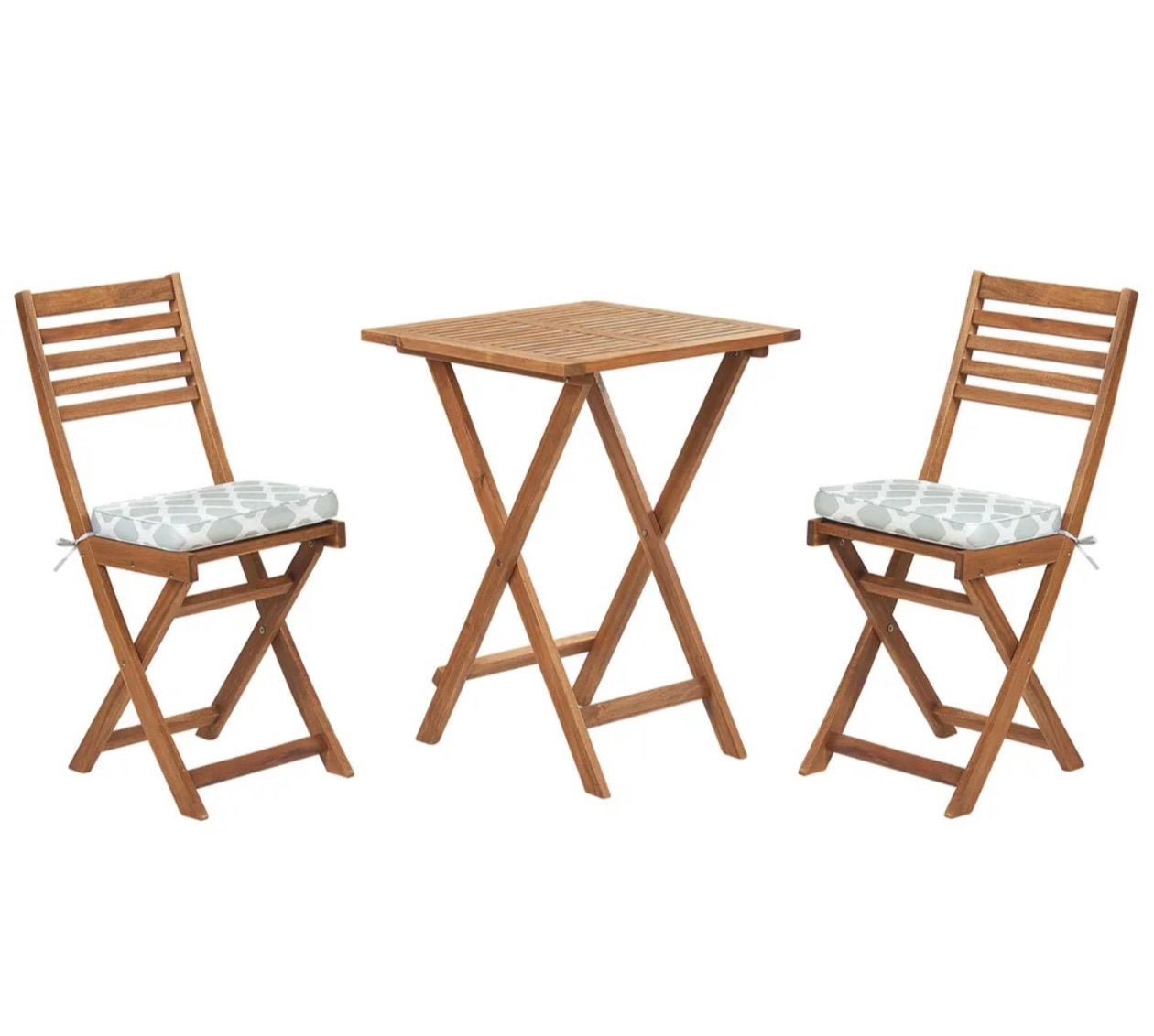 Nieuwe inklapbare Bistroset FIJI Acaciahout Mintgroen, Eettafel, Nieuw, Tuinset, Hout