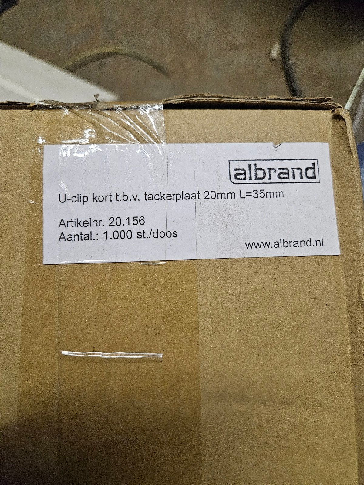 Albrand U-clip kort t.b.v. tackerplaat 20mm L=35mm, Ophalen, Nieuw, Minder dan 50 mm, Overige typen