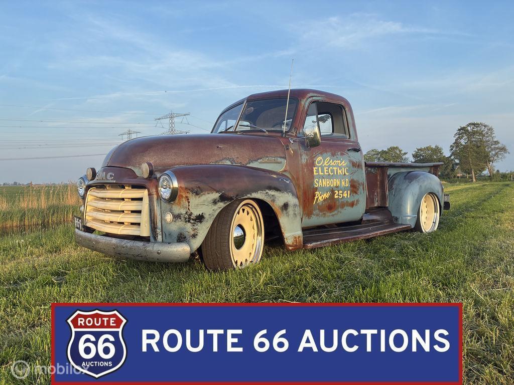 GMC 100 Pickup | 1952 | Route 66 Auctions, Auto's, Oldtimers, Overige carrosserieën, Zwart, Bedrijf, Handgeschakeld