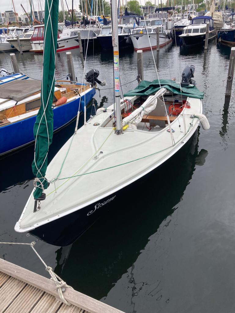 Randmeer classic 447 met kanteltrailer en motor., Watersport en Boten, Open zeilboten, Gebruikt, Randmeer, 4 pk, Polyester