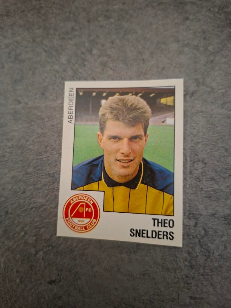 Panini sticker Voetbal 89. Keeper Theo Snelders Aberdeen., Verzenden, Zo goed als nieuw, Sticker