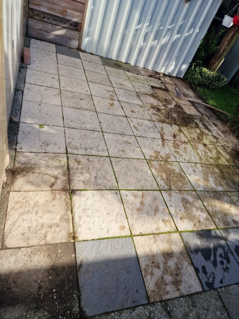 Terastegels 50x50 4cm dik, Ophalen, Gebruikt, 5 tot 10 m², Beton