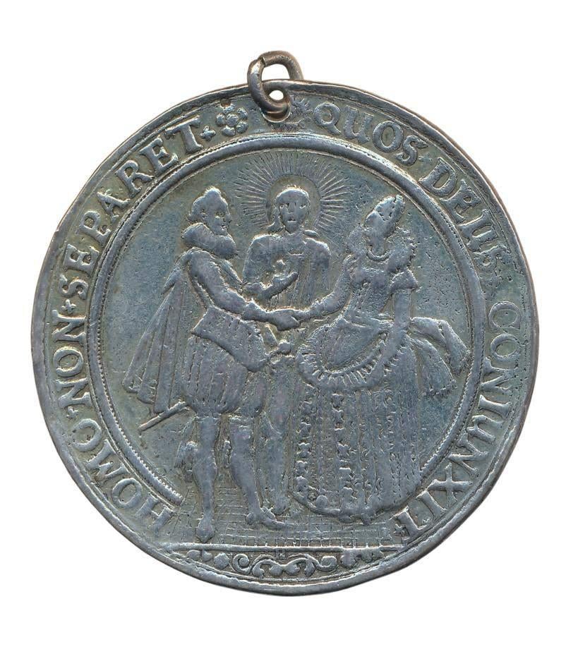 Hamburg zilveren huwelijkspenning Bruiloft te Kana ca. 1620, Ophalen of Verzenden, Zilver, Buitenland