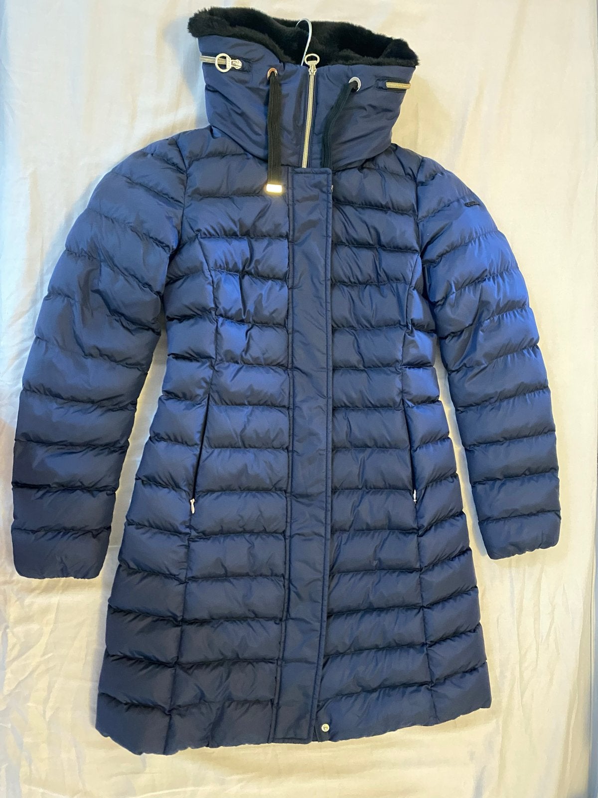 Geox “Respira” dames puffer XS met bontkraag, Ophalen of Verzenden, Zo goed als nieuw, Maat 34 (XS) of kleiner, Blauw