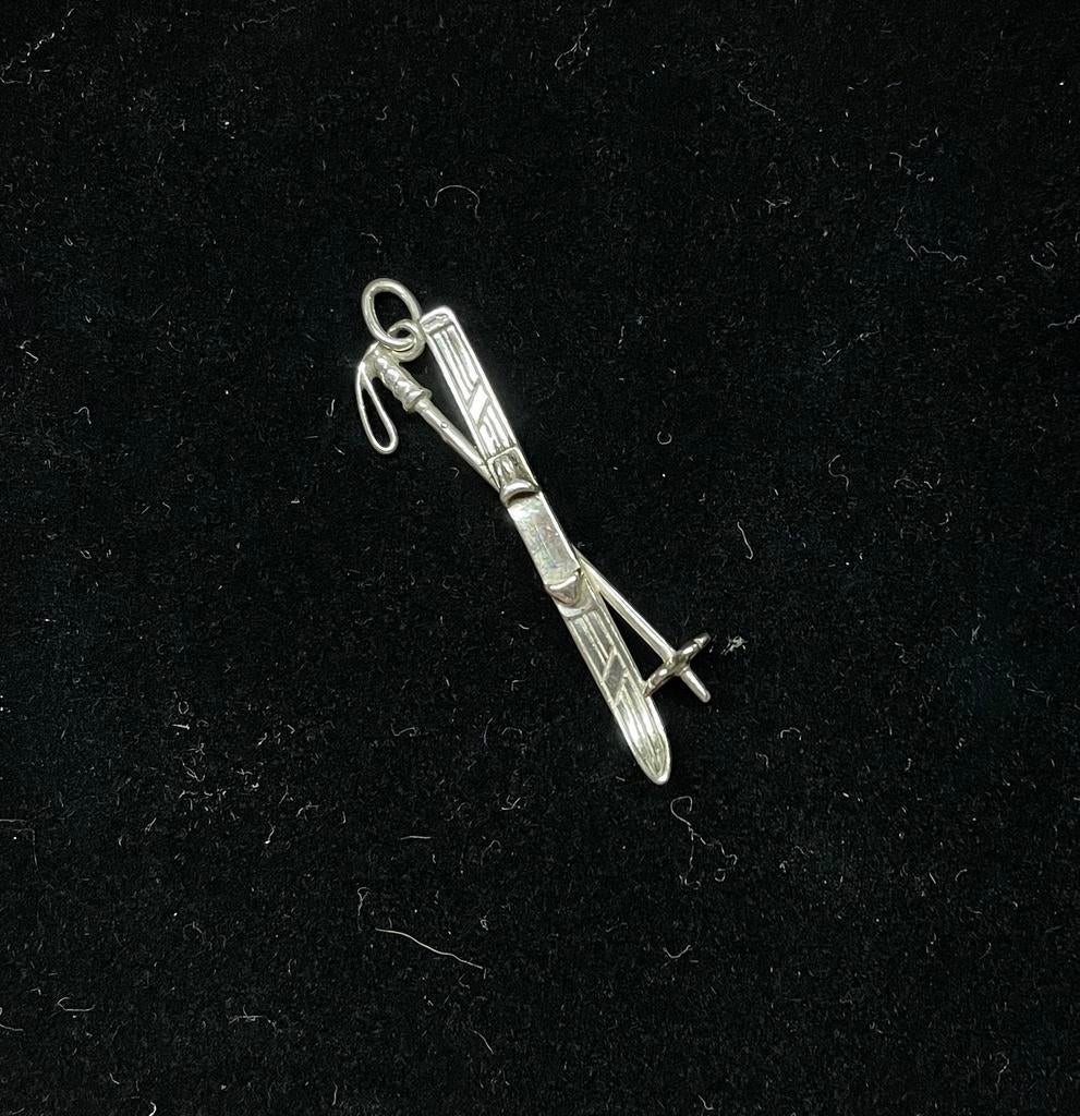 Vintage hanger ski’s zilver, Ophalen of Verzenden, Gebruikt, Zilver