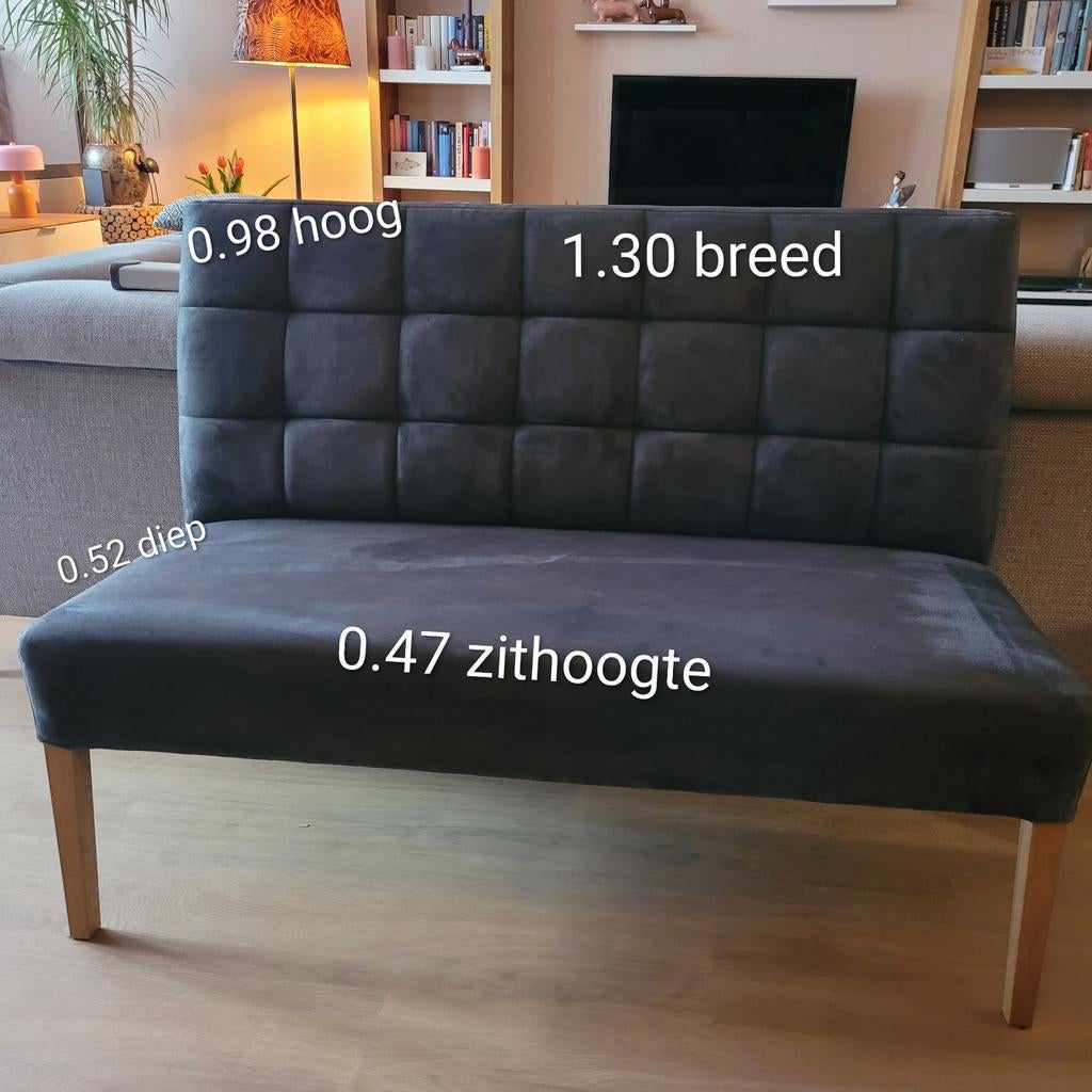 Stijlvol eethoek of hal bankje - Grijs, Huis en Inrichting, Banken | Bankstellen, Gebruikt, Minder dan 75 cm, Driepersoons, Ophalen of Verzenden