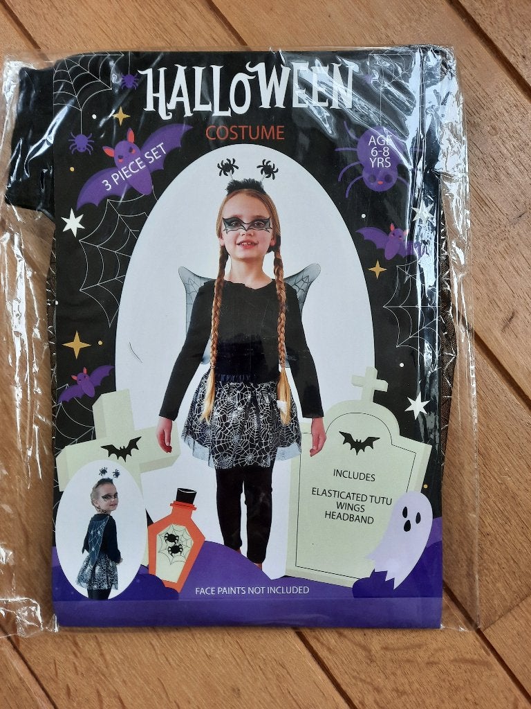 Halloween kostuum (TUTU, Vleugels, Diadeem) 6-8 JAAR - Nieuw, Ophalen of Verzenden, Nieuw, Jongen of Meisje