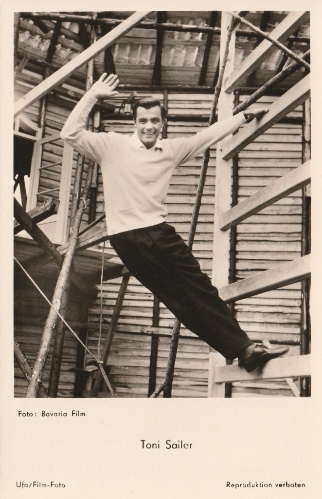 Oude Kaart Toni Sailer, Verzenden, 1940 tot 1960, Ongelopen, Sterren en Beroemdheden