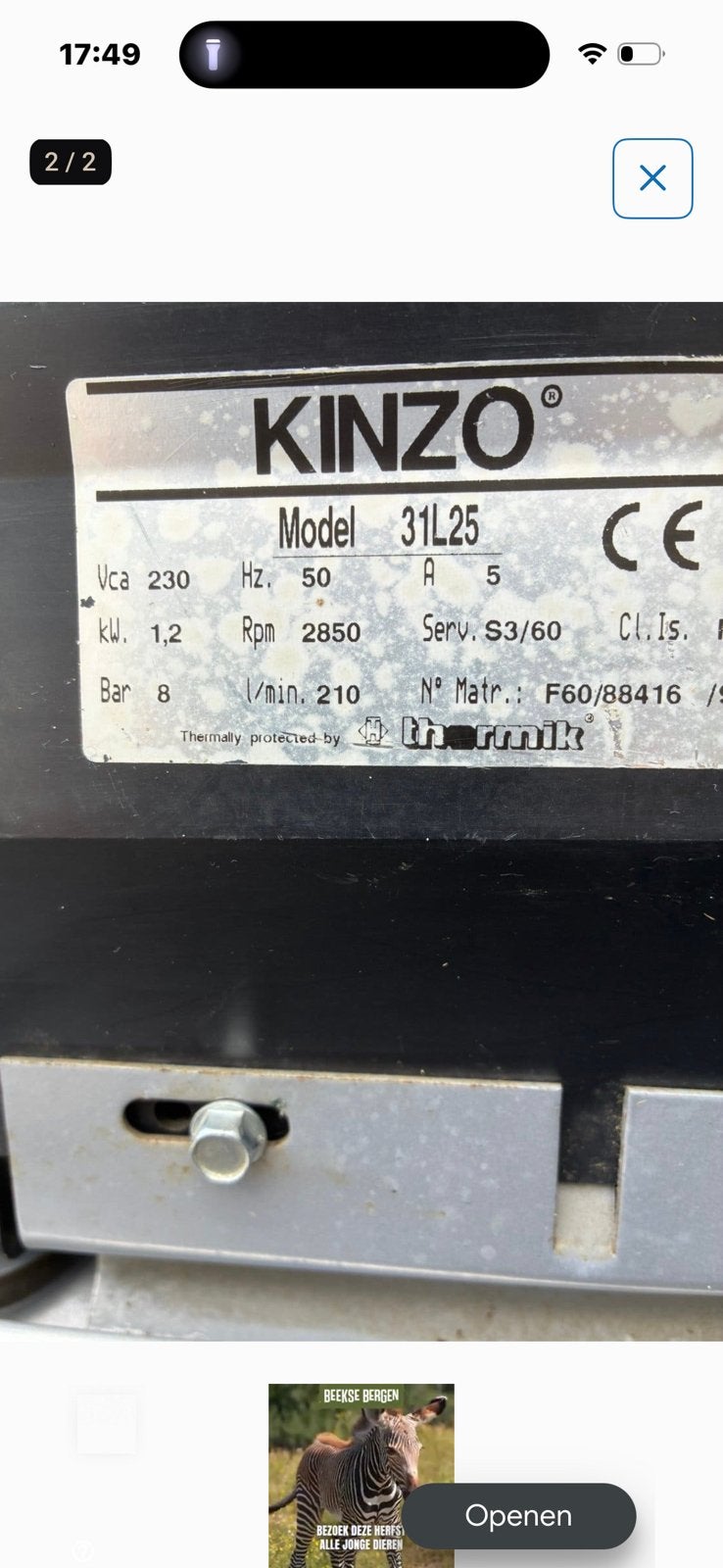 Airpower compresssor, Ophalen, Gebruikt