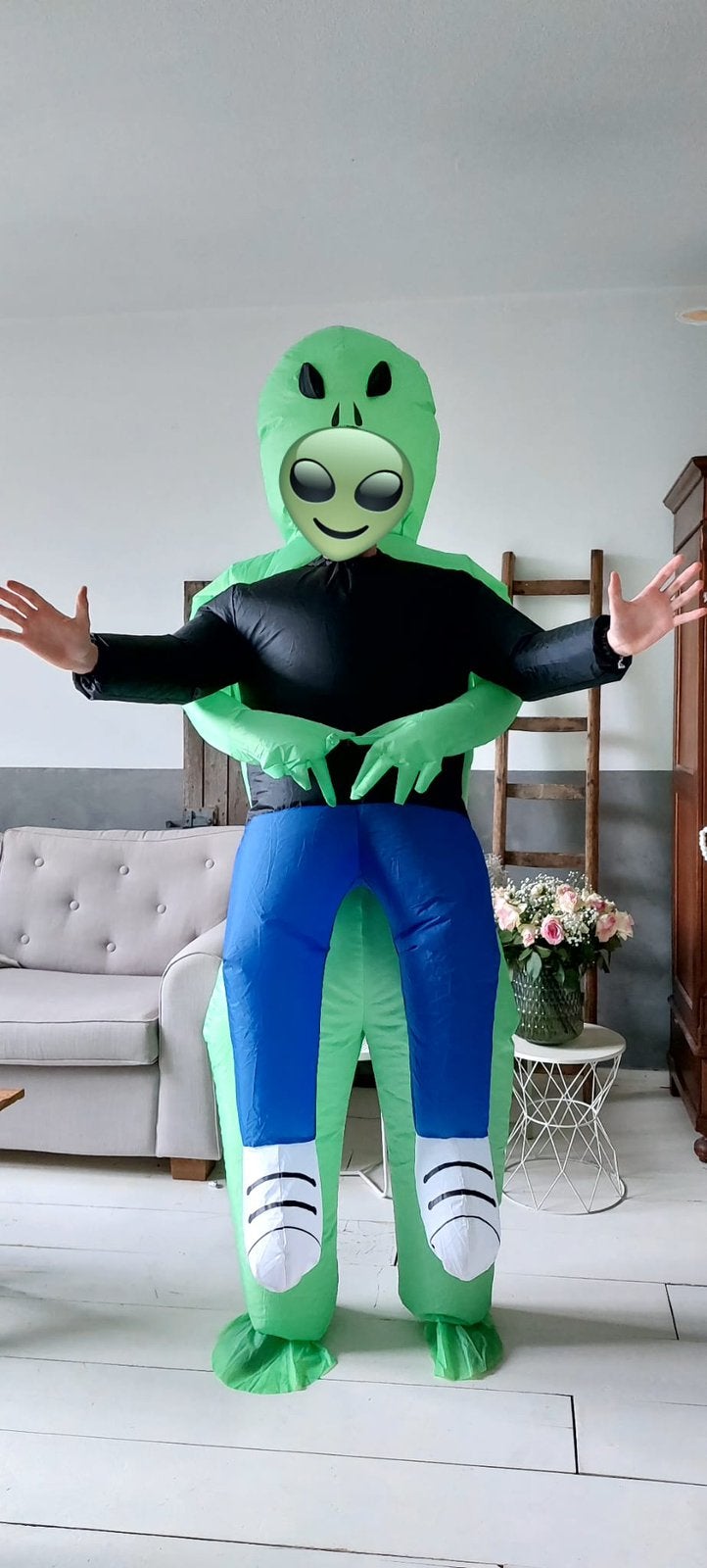 Alien opblaasbaar feestpak/kostuum (Carnaval), Kleding | Heren, Carnavalskleding en Feestkleding, Nieuw, Carnaval, Ophalen of Verzenden