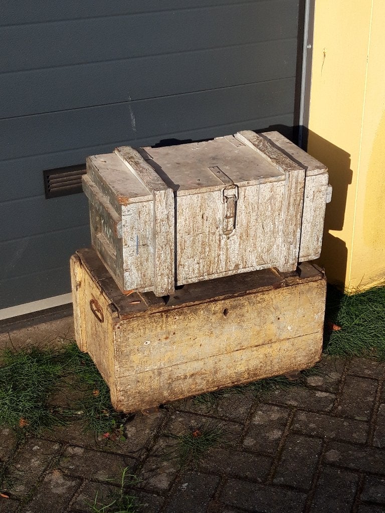 2x oude/vintage legerkist, Ophalen, Landmacht, Nederland, Kist of Geocache
