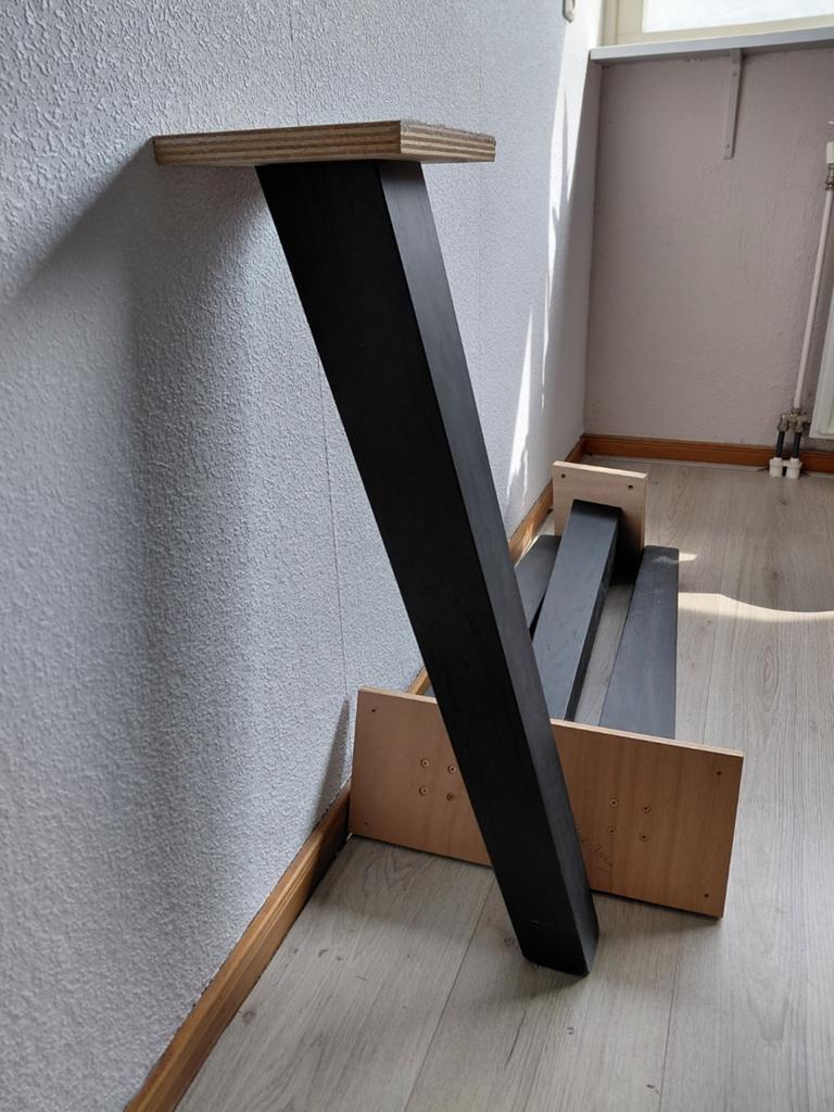 Eiken Tafelpoten 72 cm - Zwart, Huis en Inrichting, Tafelpoot, Gebruikt, 50 tot 100 cm, Eikenhout