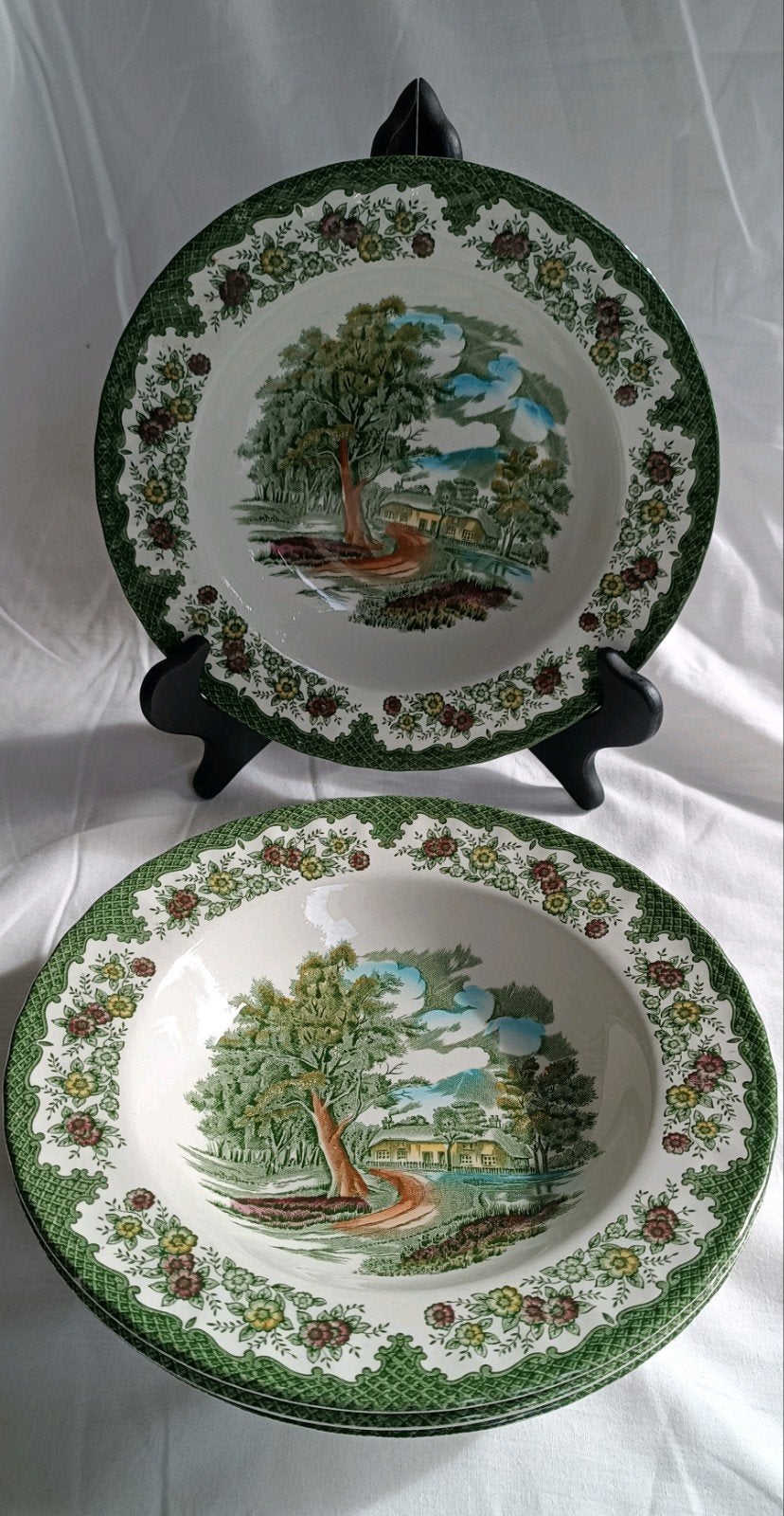 Set van 4 Royal Tudor Country Cottage soepborden, Antiek en Kunst, Ophalen of Verzenden