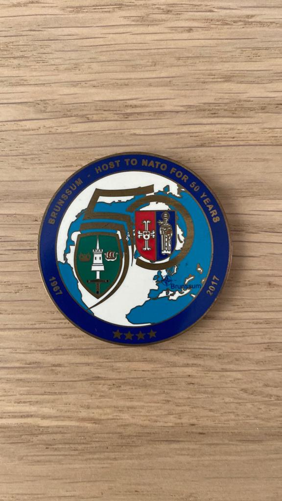 Herinneringsmunt 50 jaar JFC Brunssum NATO 1967-2017, Ophalen of Verzenden, Overige soorten, Nederland, Overige typen