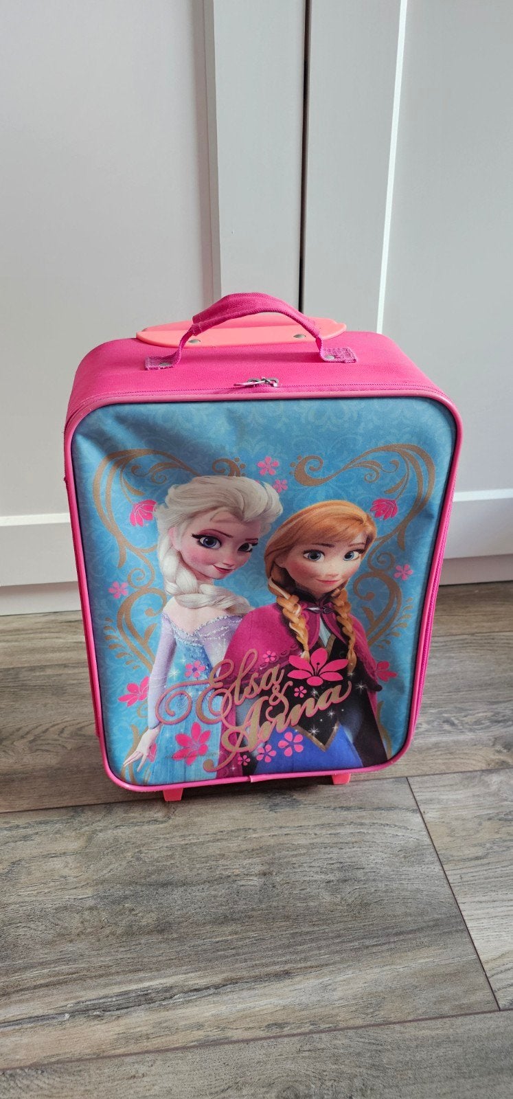 Frozen kinderkoffer met uitschuifbare handgreep en wieltjes, Ophalen, Overige materialen, Wieltjes, Gebruikt