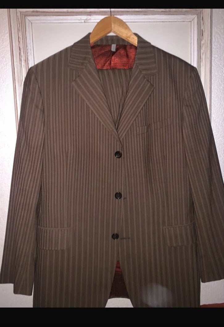 Givenchy Men's Gestreept Pak - Maat 52, Ophalen of Verzenden, Zo goed als nieuw, Maat 52/54 (L), Bruin