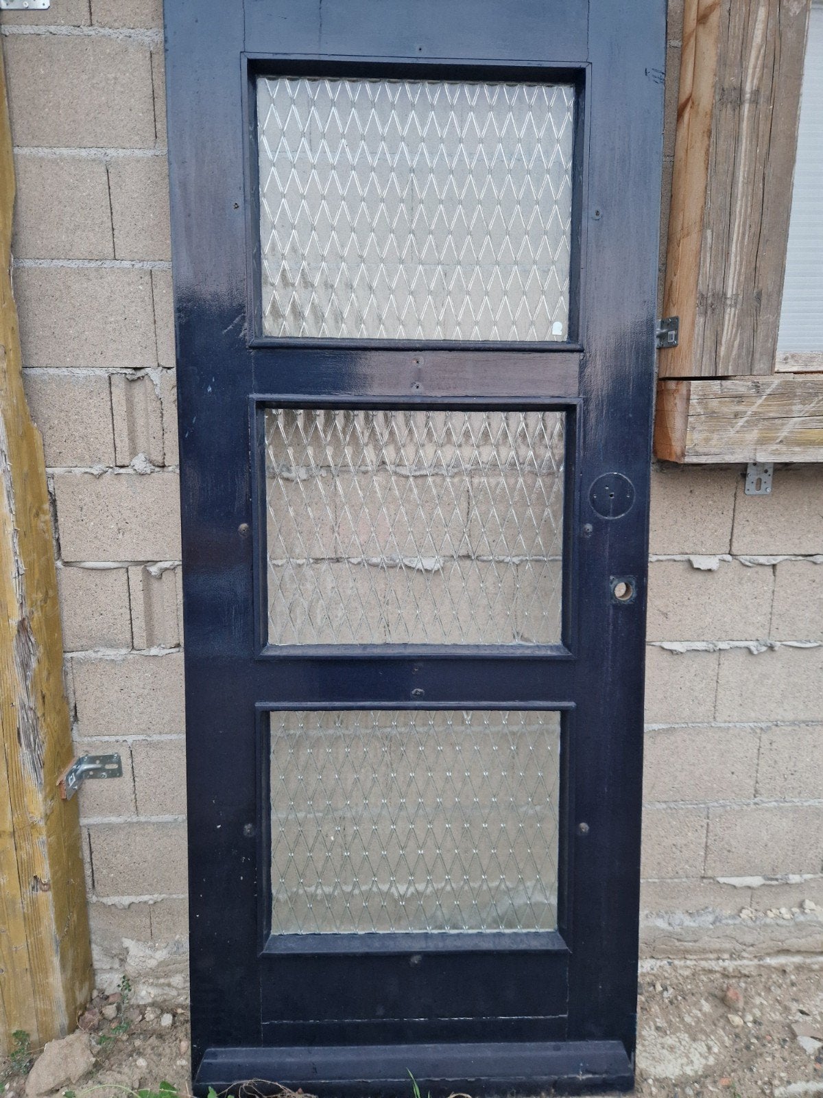 Stompe voordeur, Doe-het-zelf en Verbouw, Ophalen, Gebruikt, 200 tot 215 cm, Glas
