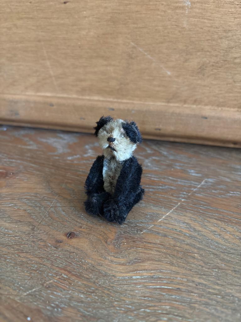 Schuco panda teddybeer mohair miniatuur 6 cm, Antiek en Kunst, Ophalen of Verzenden