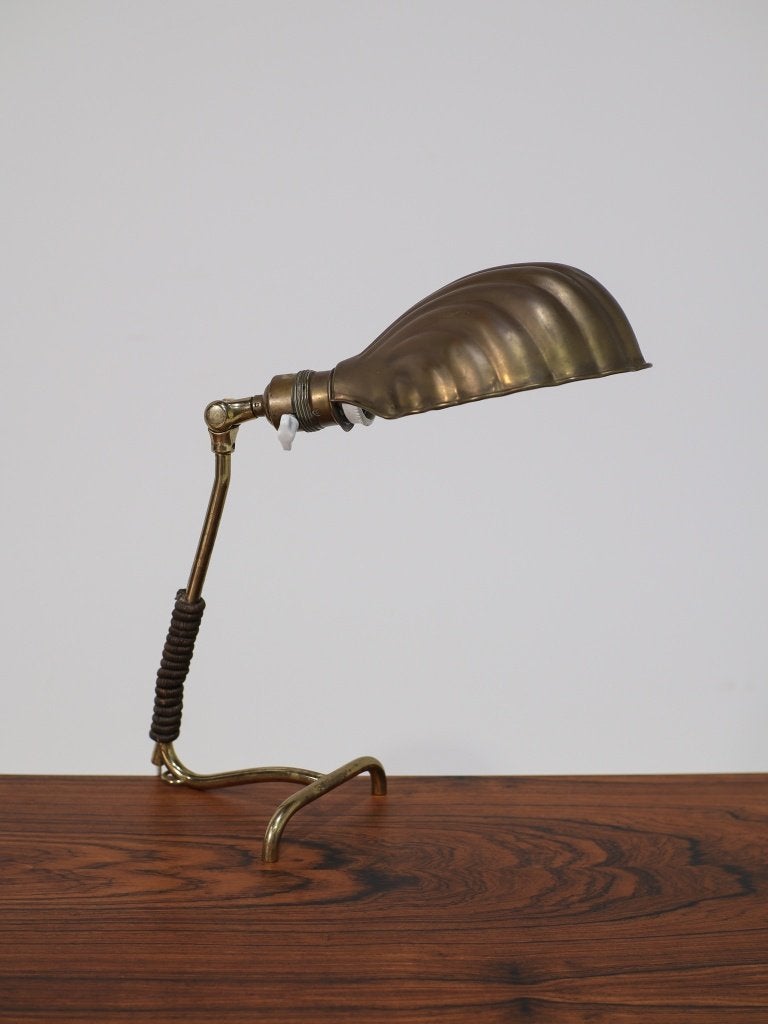 Art Deco tafellamp bureau lamp messing schelp, Huis en Inrichting, Lampen | Tafellampen, Bureaulamp, Goud, -, -