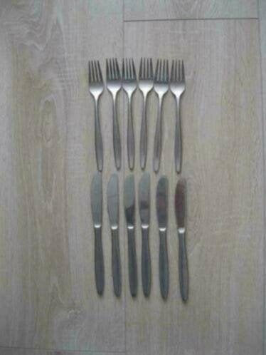 12 delig Amefa bestek, Ophalen of Verzenden, Gebruikt, Amefa, Rvs of Chroom