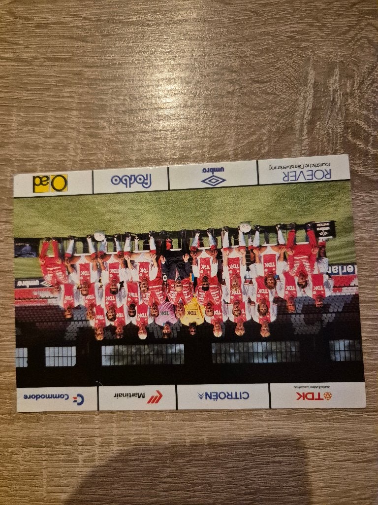 Ajax elftal foto seizoen 1989 - 1990, Verzamelen, Ophalen, Zo goed als nieuw, Ajax, Spelerskaart
