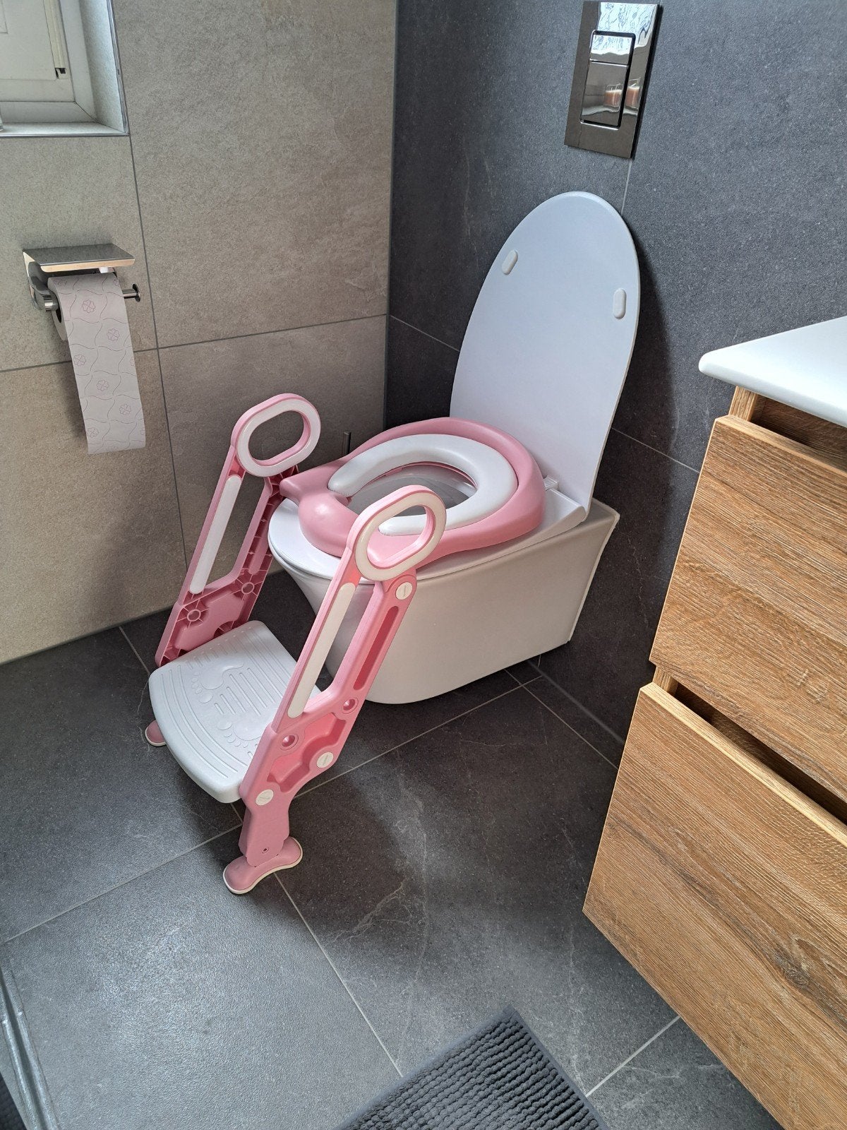 Kinder toiletbril met opstapje, Ophalen, Gebruikt, Overige merken