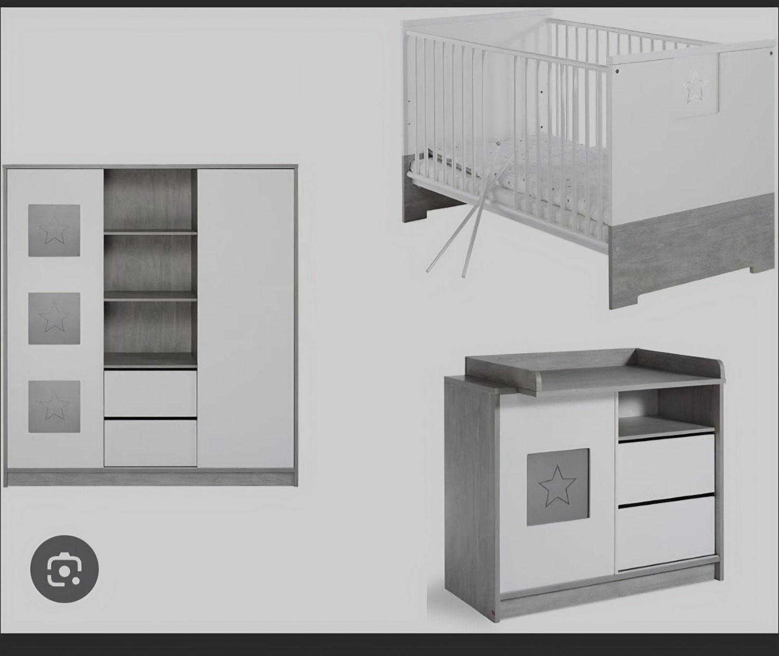 Complete babykamer set: ledikant, en kledingkast, Kinderen en Baby's, Kinderkamer | Complete kinderkamers, Ophalen of Verzenden
