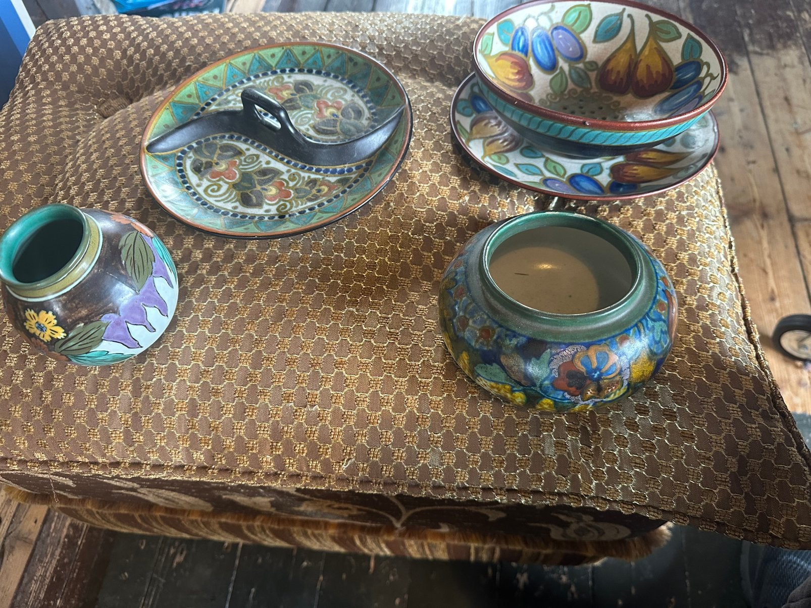 Partij oud Gouda plateel – Zuid-Holland / Plazuid – 4 stuks, Ophalen