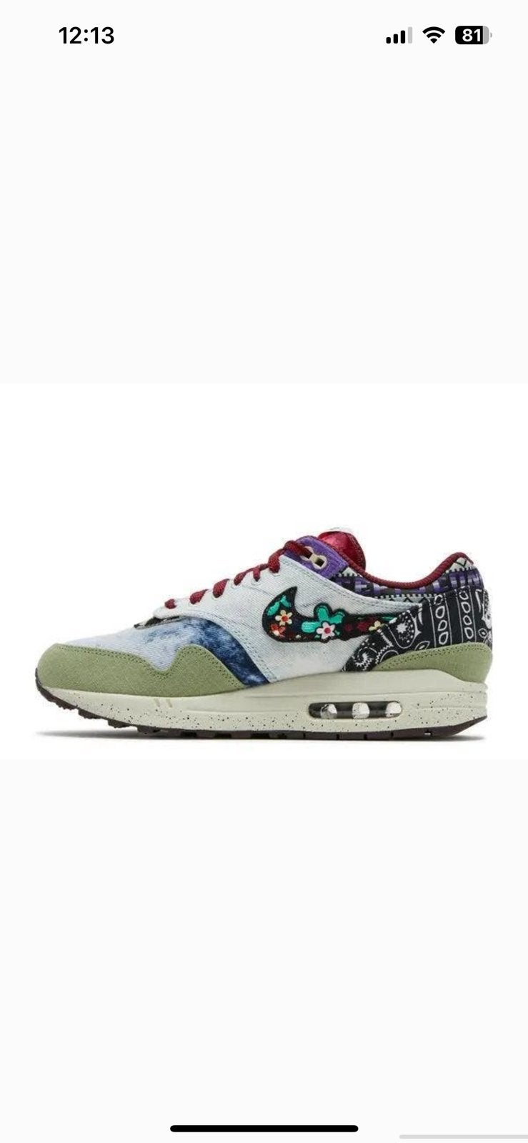 Nike Air Max 1 SP Concepts Mellow, Ophalen of Verzenden, Zo goed als nieuw, Overige kleuren