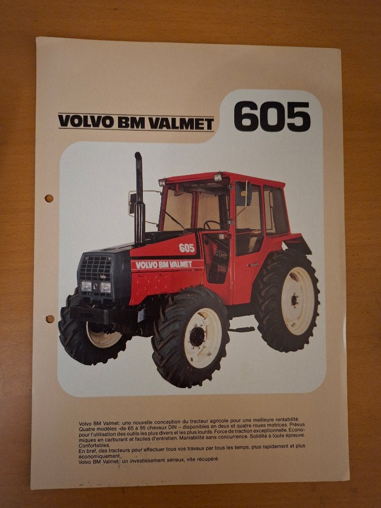 Folder Volvo BM Valmet 605, Ophalen of Verzenden, Gelezen, Tractor en Landbouw