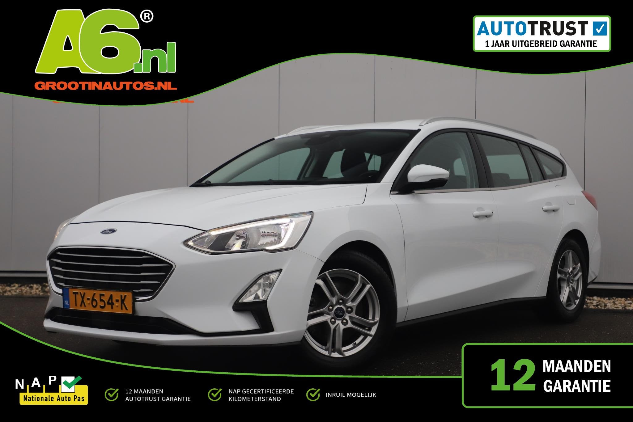 Ford Focus Wagon 1.0 EcoBoost Trend Edition Business Navigat, Auto's, Gebruikt, Euro 6, Met garantie (alle), 1283 kg
