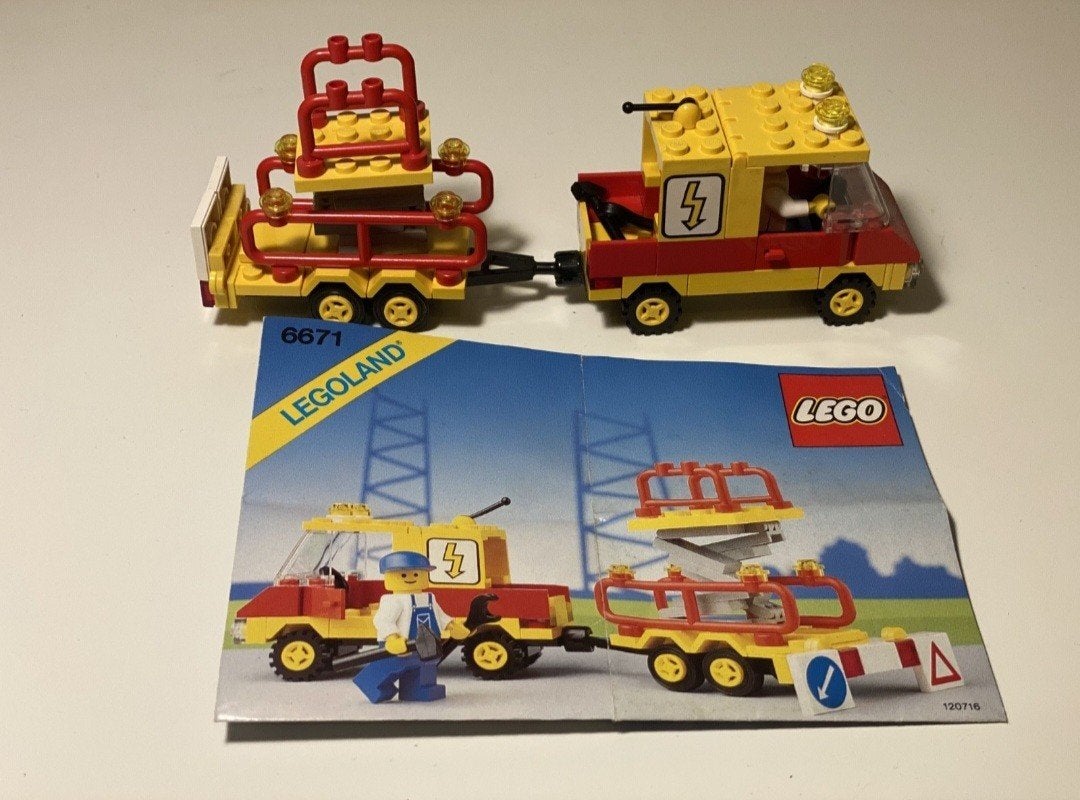 Lego Legoland 6671 - Schadeherstelwagen met aanhanger, Ophalen of Verzenden, Gebruikt