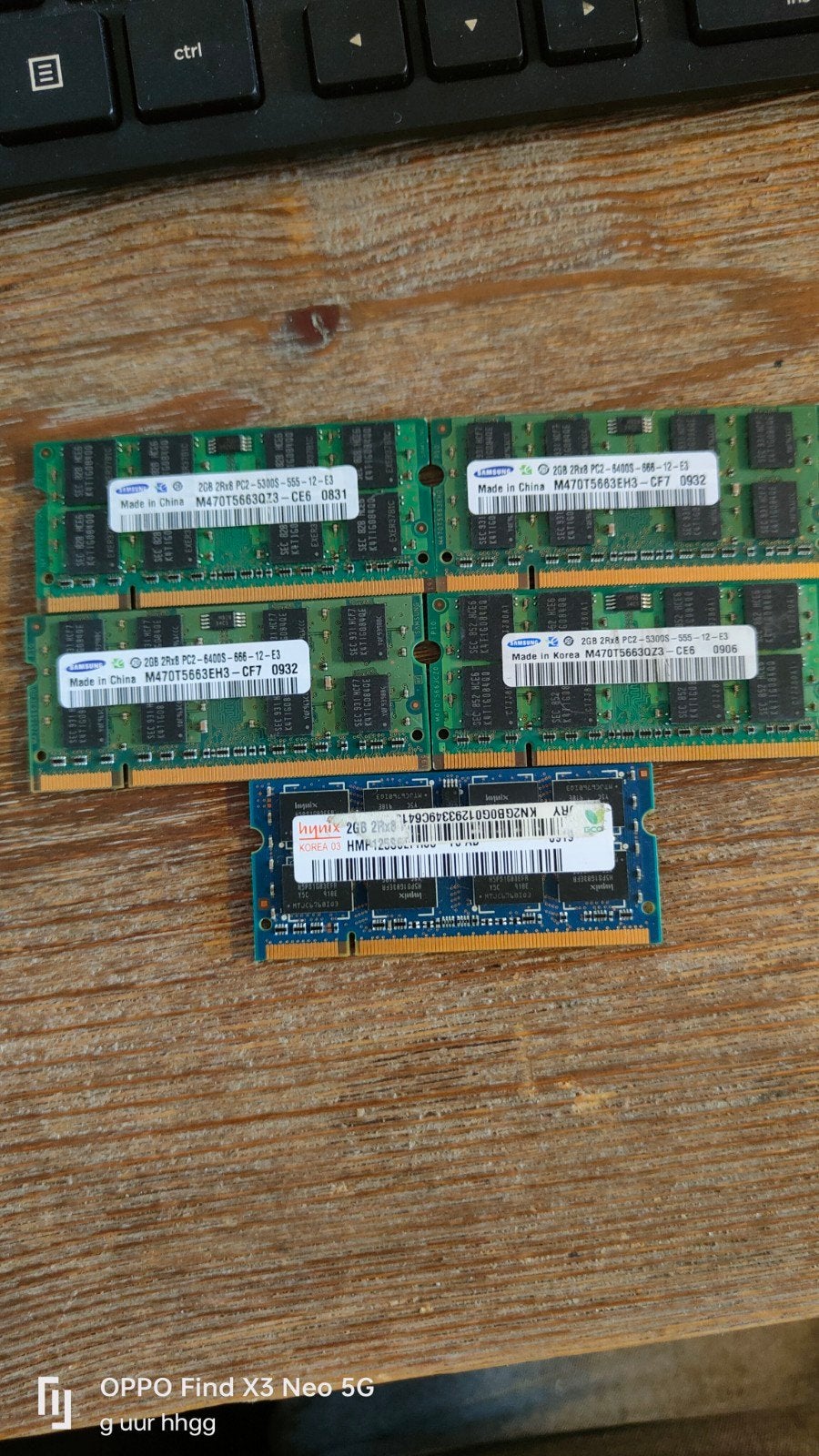 5x 2GB DDR2 Laptop RAM modules, Computers en Software, Gebruikt, Ophalen of Verzenden, DDR2, 2 GB