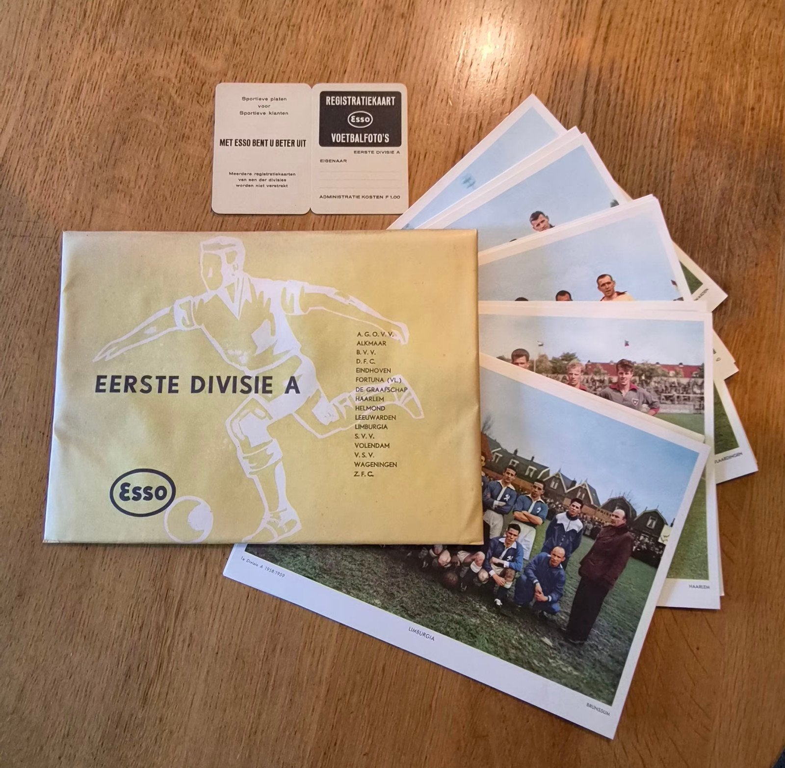 Complete Esso voetbalplaten 1958/59 Eerste Divisie A, Verzamelen, Gebruikt, Ophalen of Verzenden, Postbus 5120 Rotterdam, Overige binnenlandse clubs