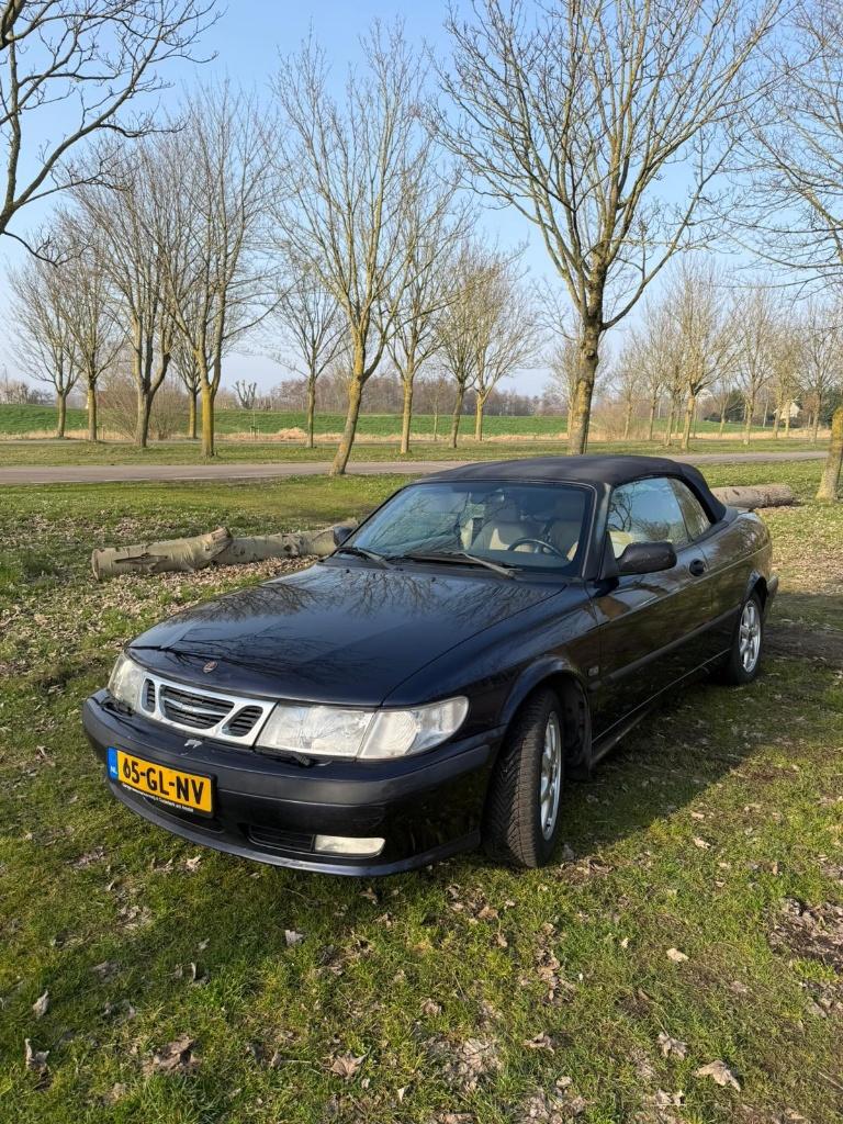 Saab 9‑3 Cabrio 2.0 Turbo • 185 pk • APK 2027 • Rijdt goed •, Auto's, Beige, 4 cilinders, Cabriolet, 75 €/maand