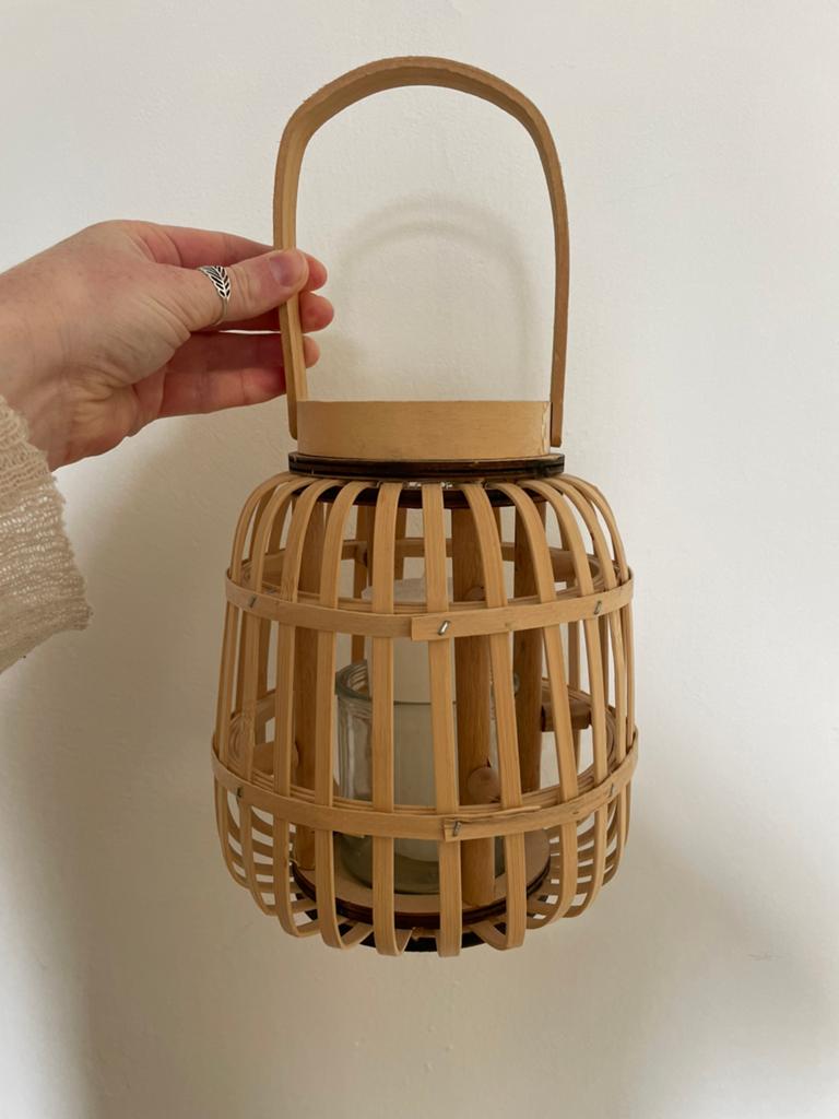 Lantaarn / windlicht, Ophalen, Beige, Zo goed als nieuw, Hout
