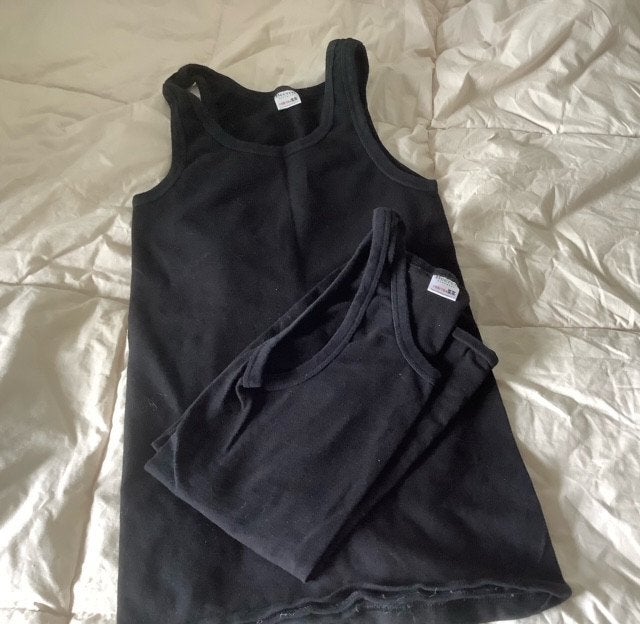 2x Beeren Onderhemd Zwart Maat 158/164, Nacht- of Onderkleding, Gebruikt, Jongen of Meisje, Beeren