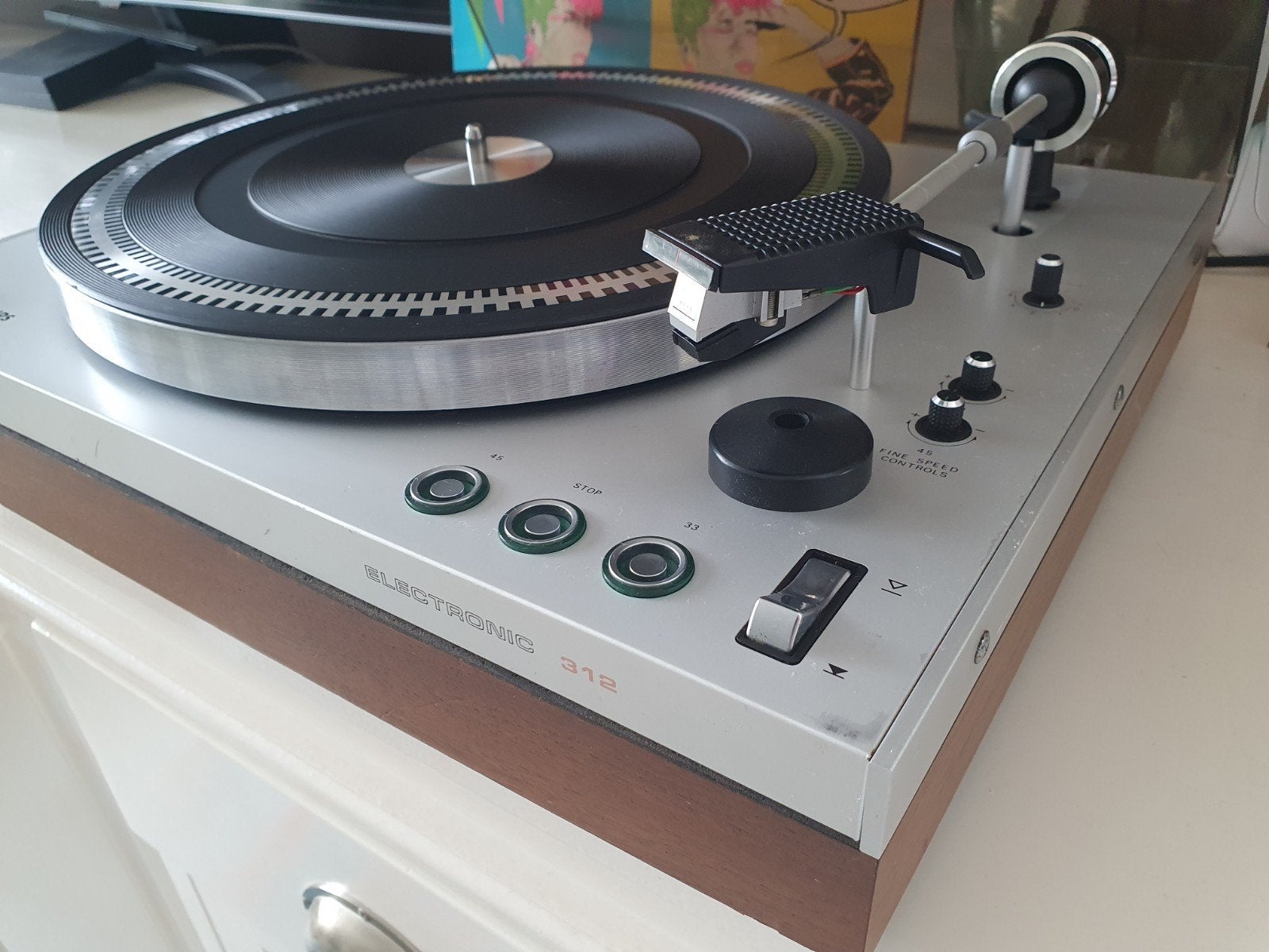 Philips Electronic 312 Platenspeler - Nieuwe snaar!, Audio, Tv en Foto, Platenspelers, Gebruikt, Platenspeler, Philips, Ophalen
