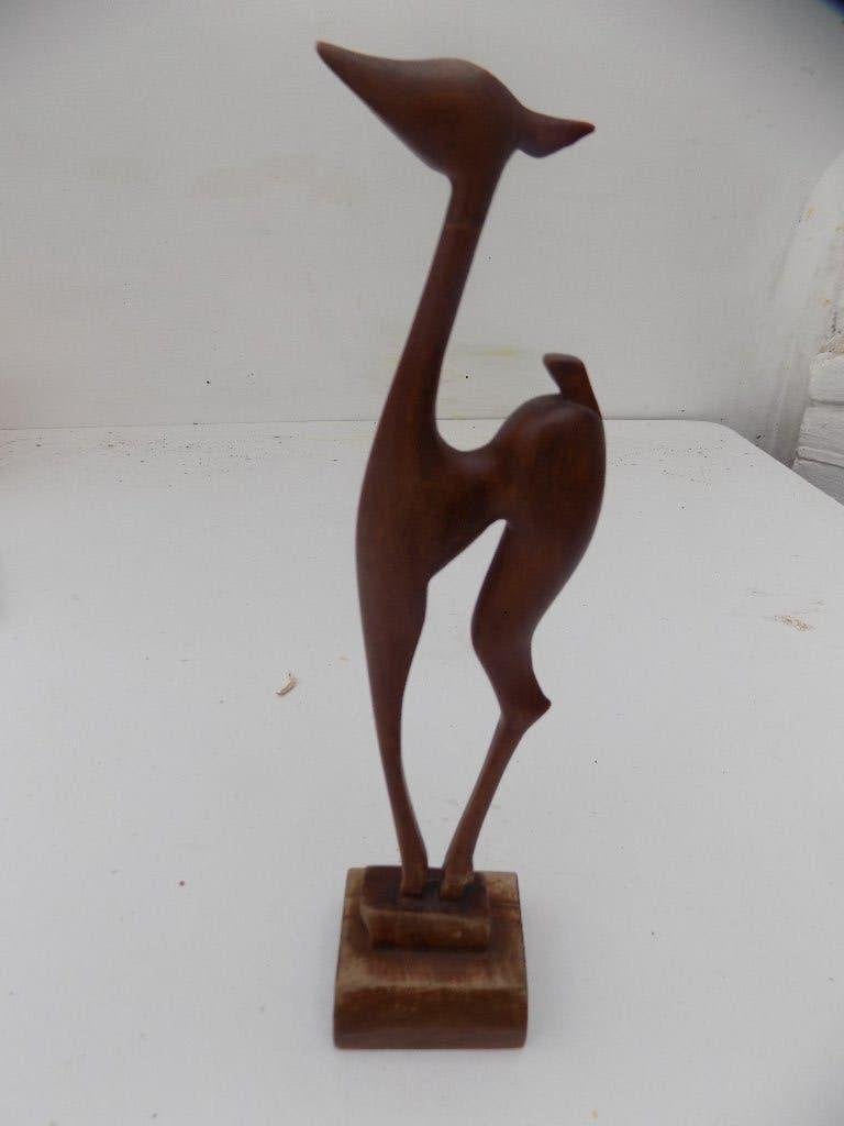 Vintage hert retro teak brocante jaren 50 60 gestileerd, Ophalen of Verzenden, Gebruikt, Hout