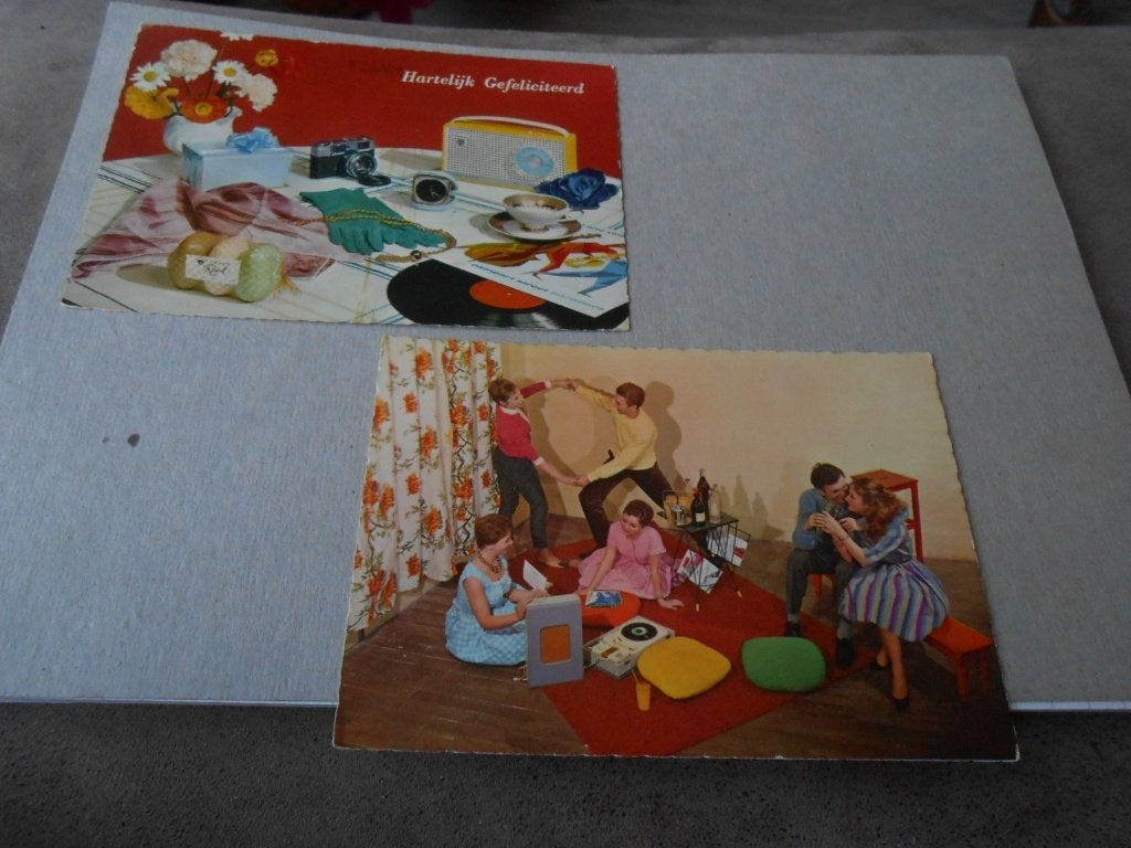 Kaarten met OUDE TRANSISTORRADIO S  BANDRECORDER, Ophalen of Verzenden, 1940 tot 1960, Gelopen, Overige thema's