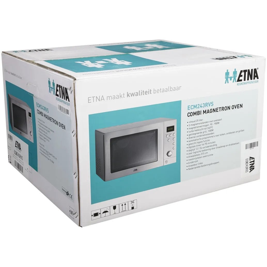 Etna ECM 243 RVS Combi - magnetron, Ophalen, Nieuw, Draaiplateau