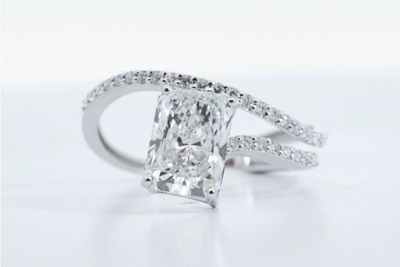 14K Witgouden Ring, 2.10ct E/VS2 Lab Diamond IGI, Nieuw!, Sieraden, Tassen en Uiterlijk, Ringen, Nieuw, Dame, 17 tot 18, Wit, Goud