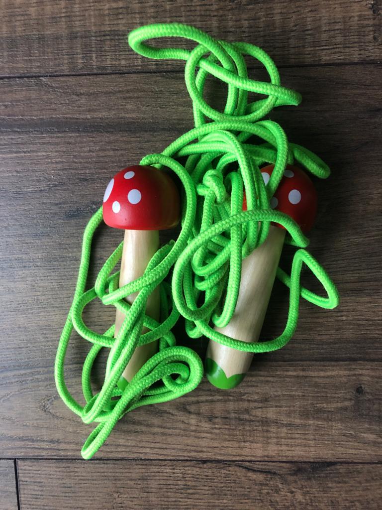 Groot springtouw met paddenstoel handvatten, Ophalen of Verzenden, Gebruikt