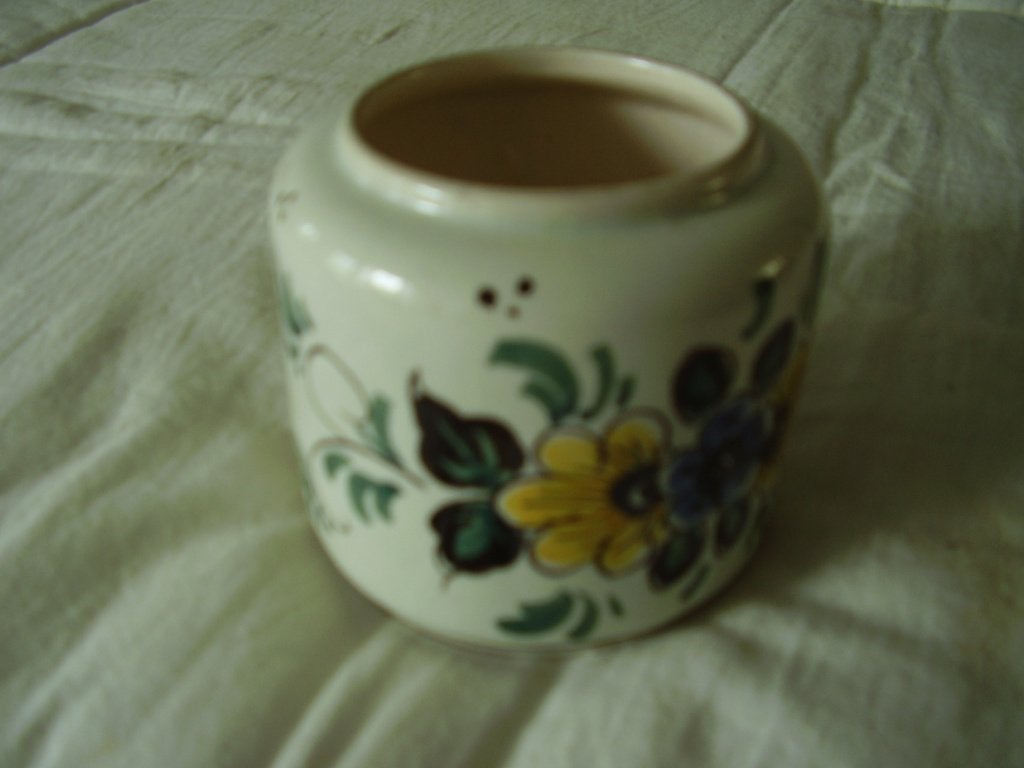 vaas lepelvaas antiek aardewerk lepel bloem motief decoratie, Ophalen of Verzenden