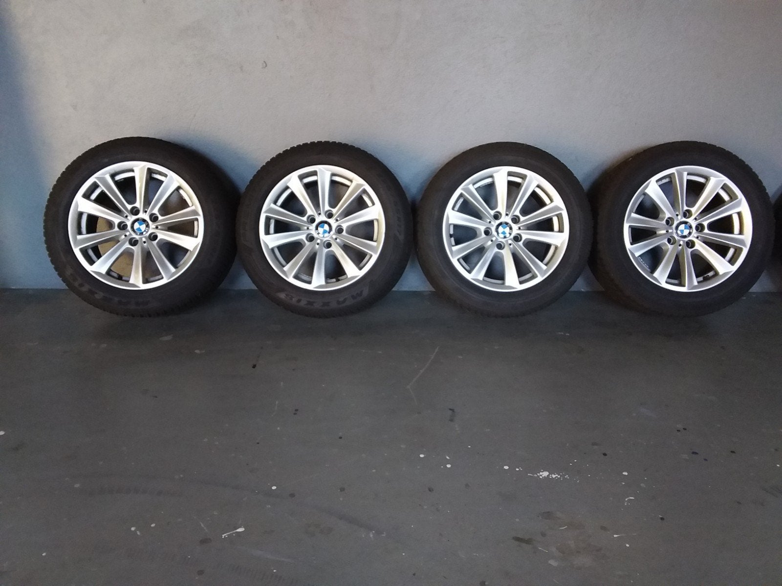 4 BMW 5 serie wielen met winterbanden  225-65-17, Auto-onderdelen, Gebruikt, Banden en Velgen, 17 inch, Personenwagen