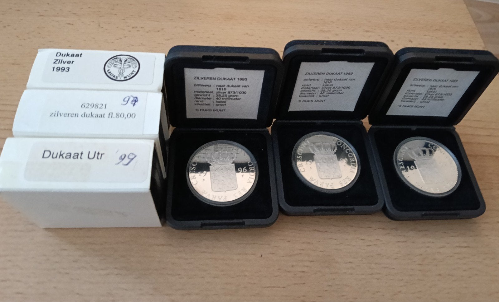 Laatste Nederl zilveren munten Wilhelmina, 50 G en Dukaten, Ophalen of Verzenden, Zilver