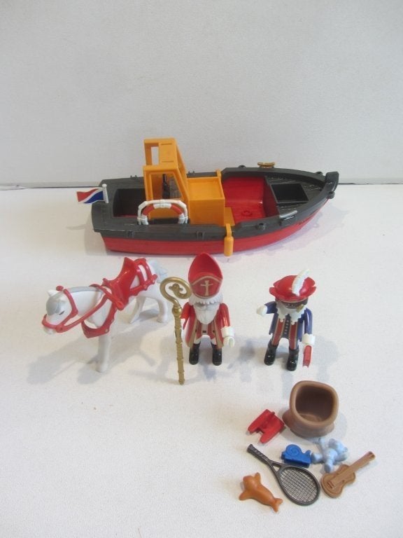 Playmobil sint en piet met stoomboot  niet compleet, Ophalen of Verzenden, Gebruikt, Losse onderdelen